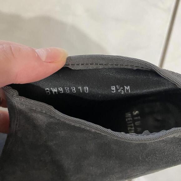 STUART WEITZMAN gray suede heeled booties - Picture 8 of 9